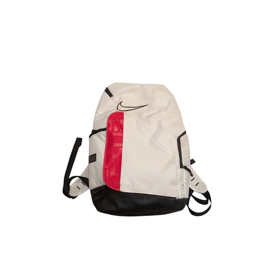 Nike Hoops Elite Pro Basketball Backpack White Black Red BA5555-100